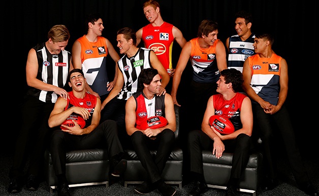 Crème de la crème: the top 10 picks in last year’s national player draft. PIC: AFL Media
